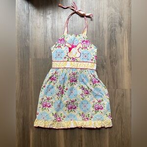 Easter Appliqué Floral Dress Girls‎ Size 7/8 Ann Loren